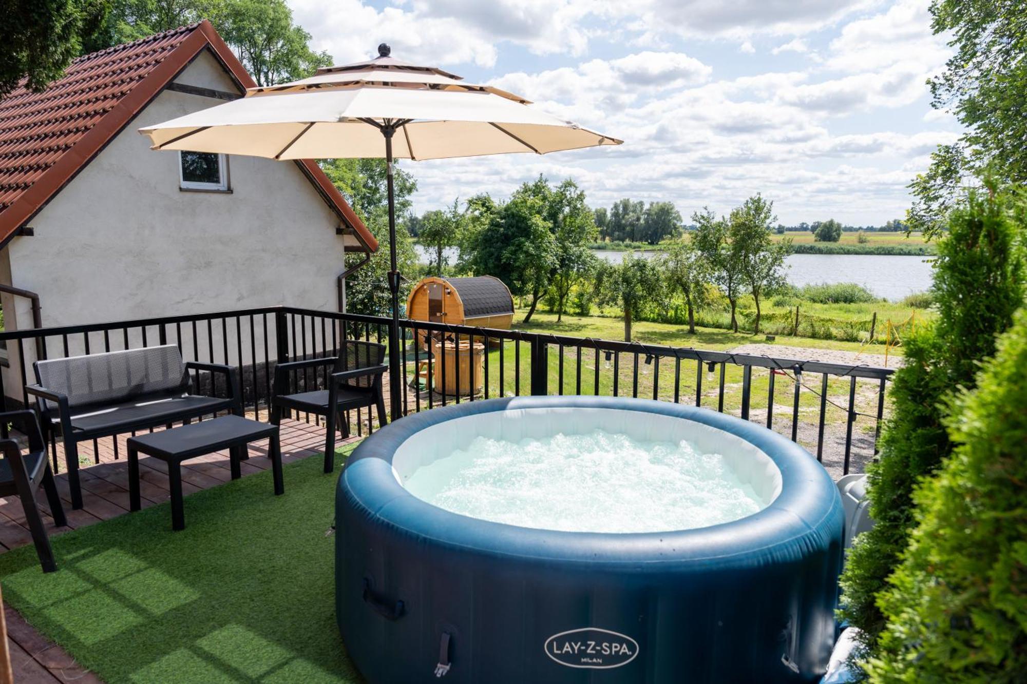 Oderpoint#Sauna#Jacuzzi Gozdowice Kültér fotó